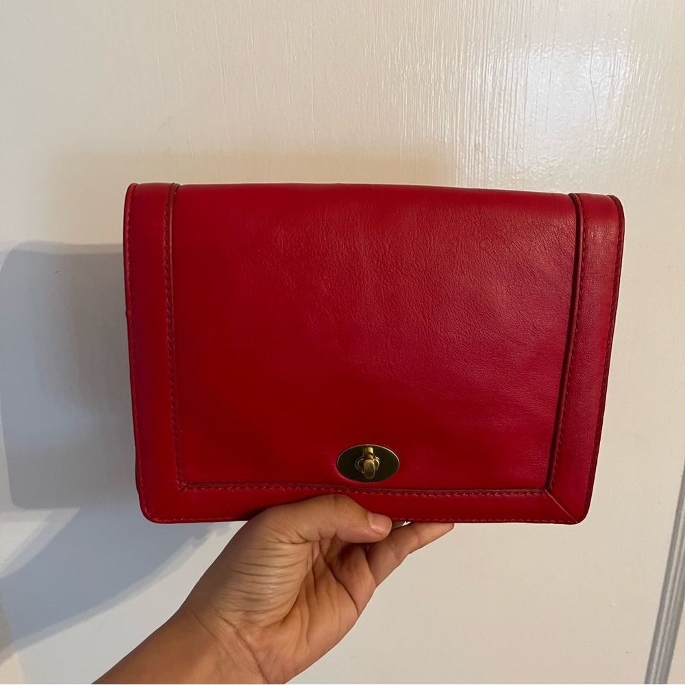 J.Crew Tillary Red Leather Clutch / Crossbody / Shoulder